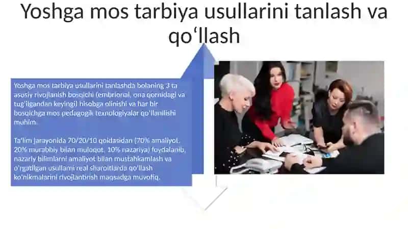 Tarbiya fanini oʻqitishda tarbiya treninglari asosida faoliyatini tashkil etish 4