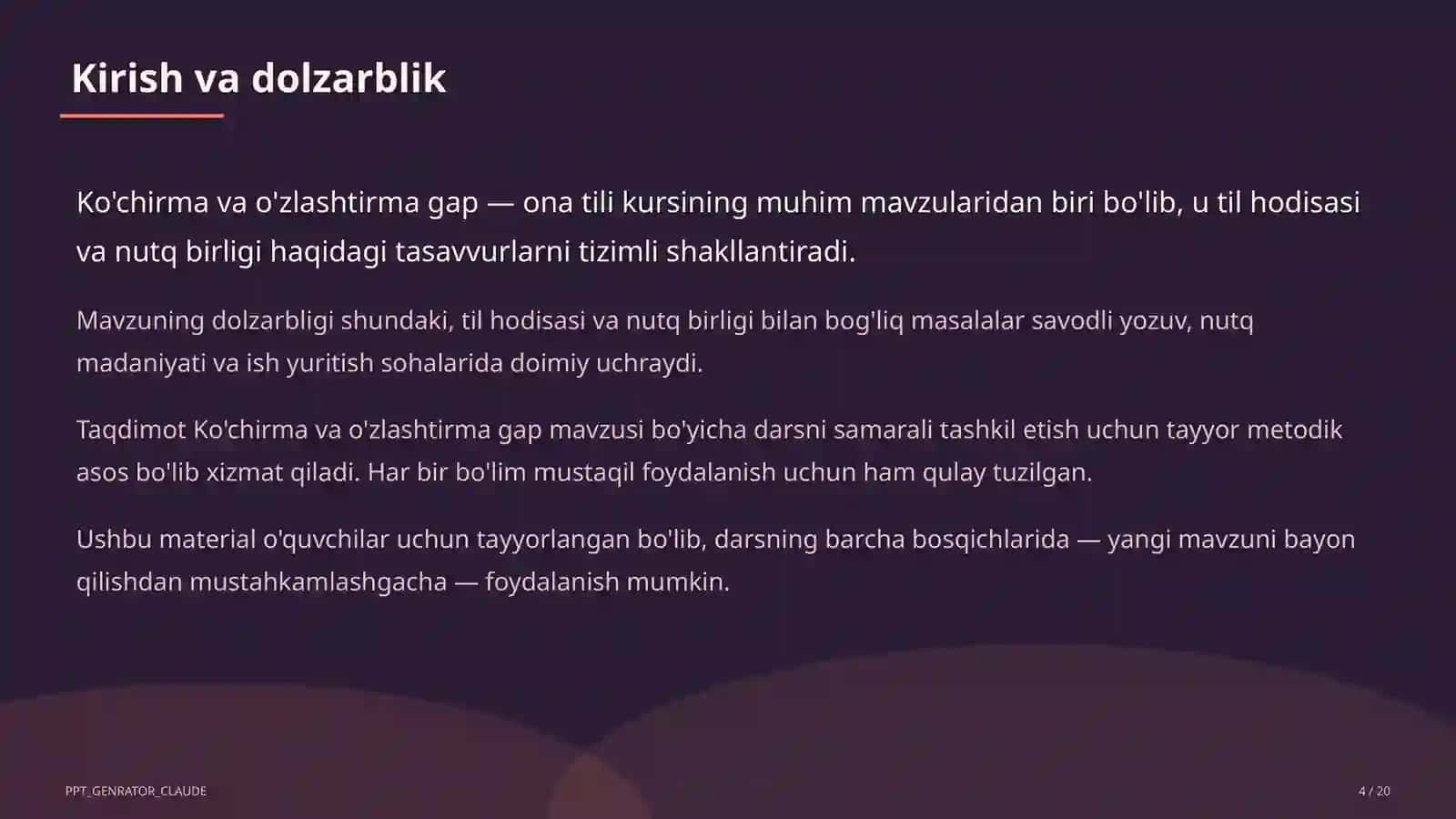 Ko'chirma va o'zlashtirma gap (9-sinf) 4