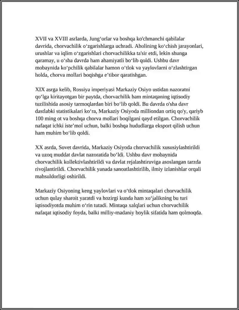 MARKAZIY OSIYO XALQLARIDA CHORVACHILIK, DEHQONCHILIK, HUNARMANDCHILIK ORQALI MUSIQA IJODINI SHAKLLANISHI 4