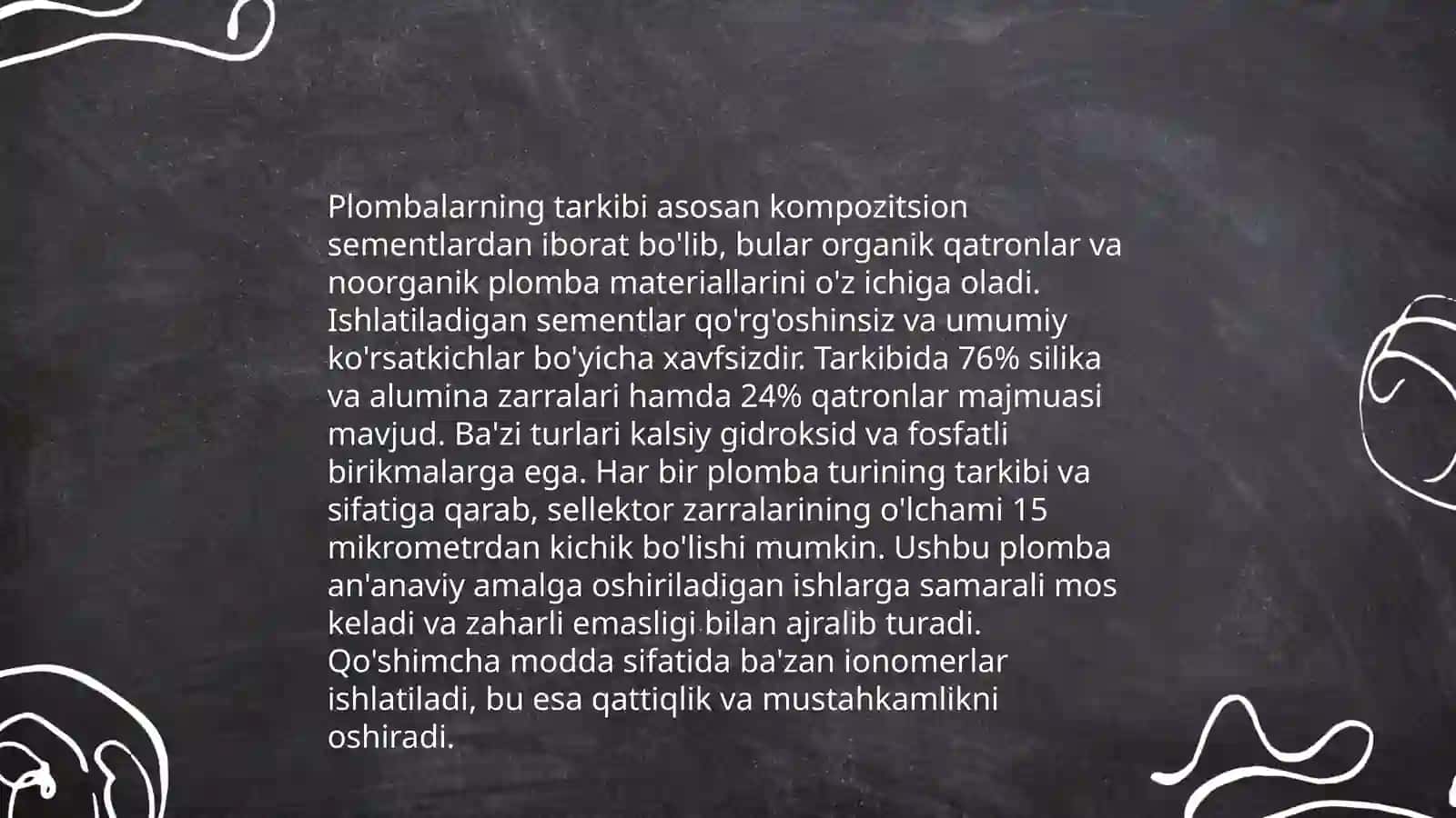 Sement asosli plomba ashyolar 4