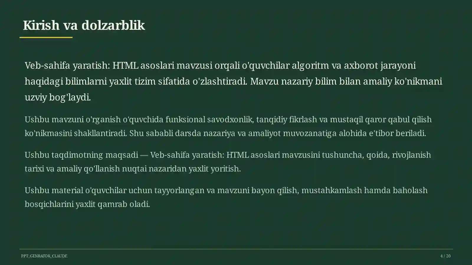 HTML asoslari (9-sinf) 4