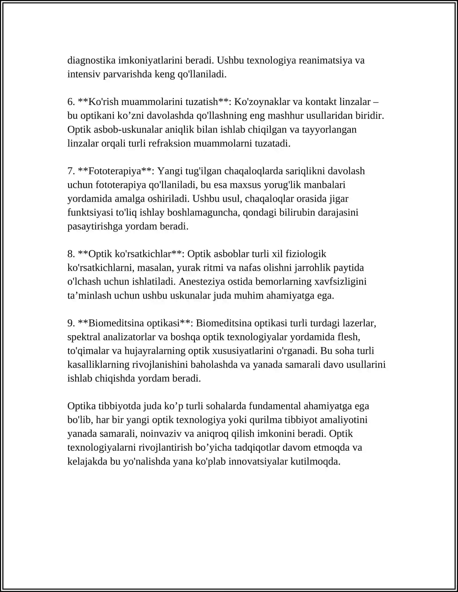 Optikaning tibbiyotdagi roli 4