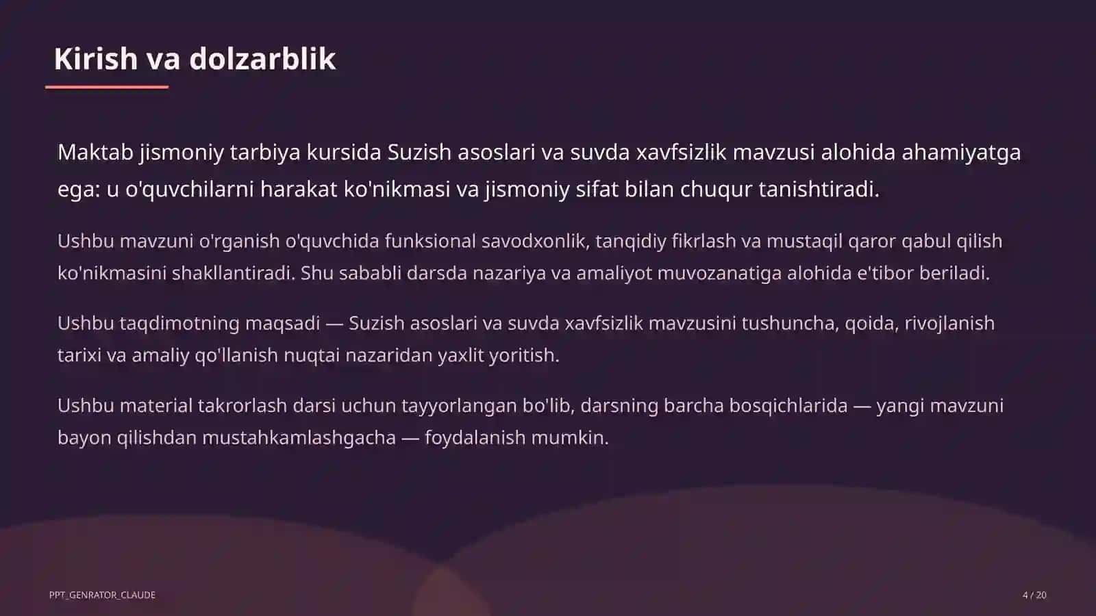 Suzish asoslari va suvda xavfsizlik (6-sinf) 4