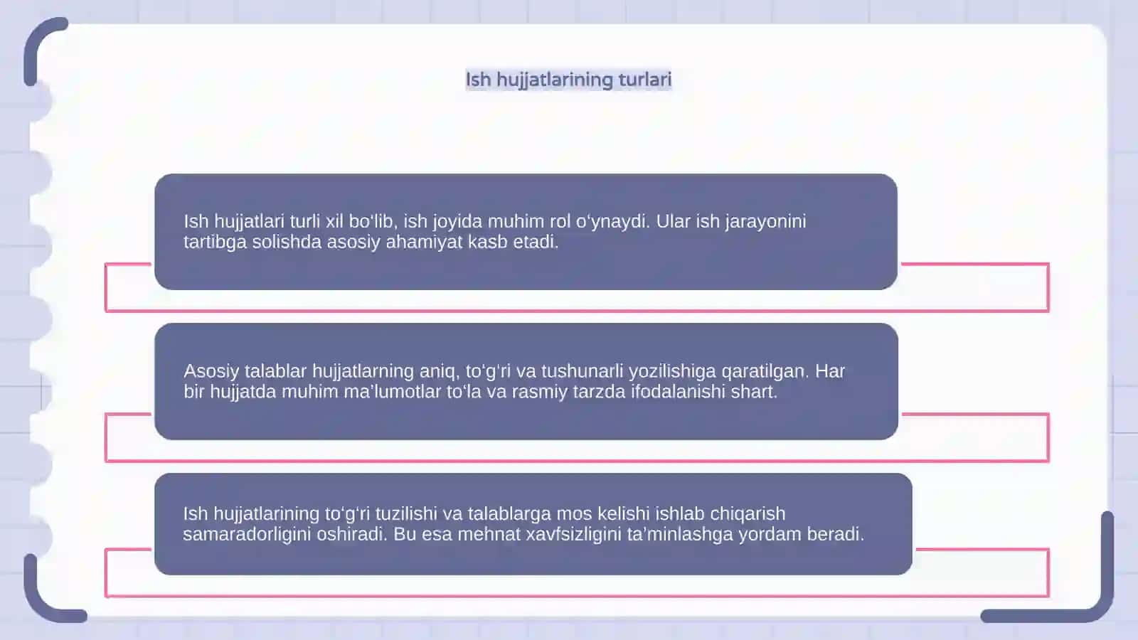 Ish hujjatlari va ularga qoʻyiladigan asosiy talablar 4