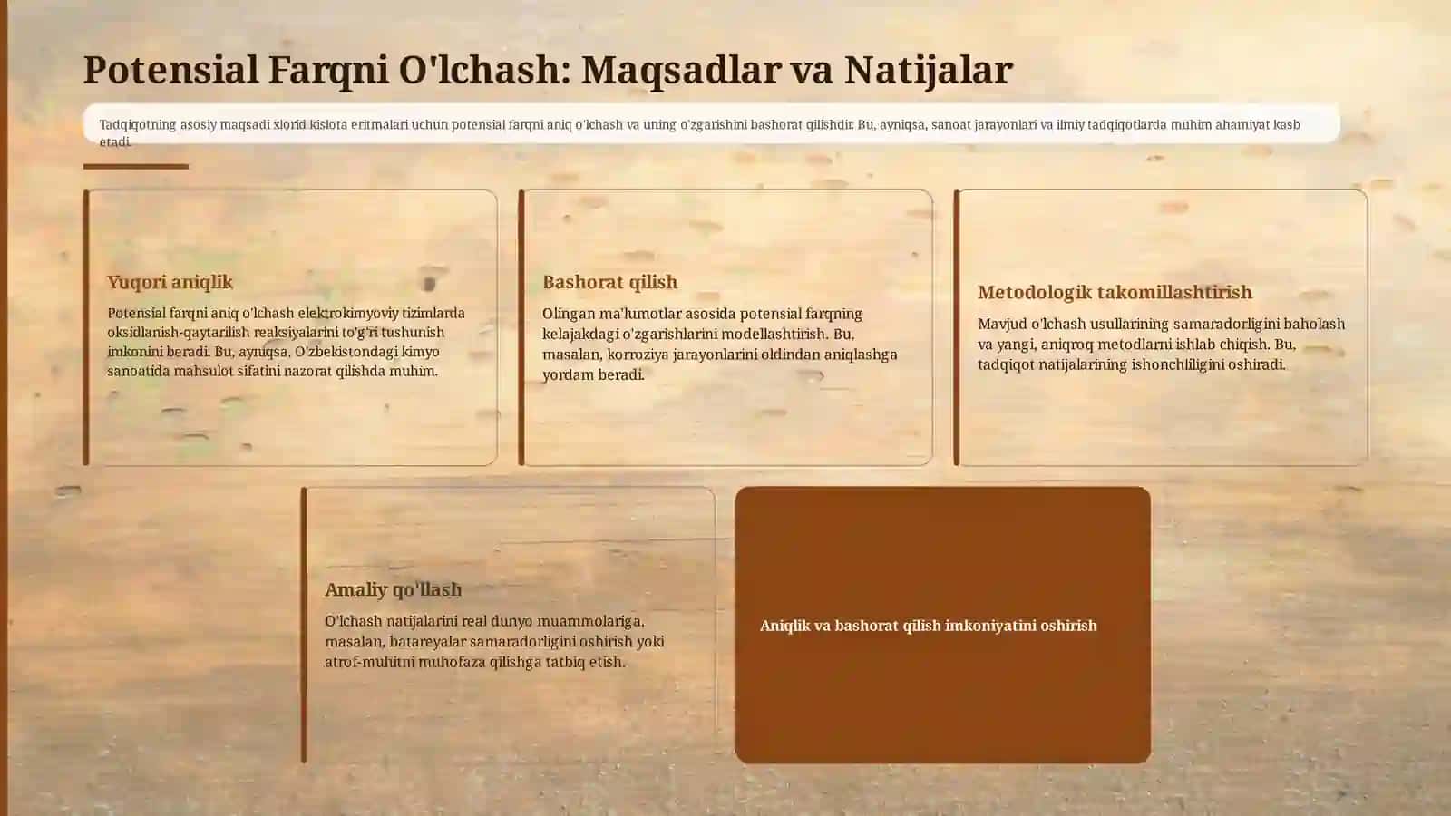 Xlorid kislota eritmalariaro yuzaga keladigan potensiallar farqini o'lchash va hisoblash 4