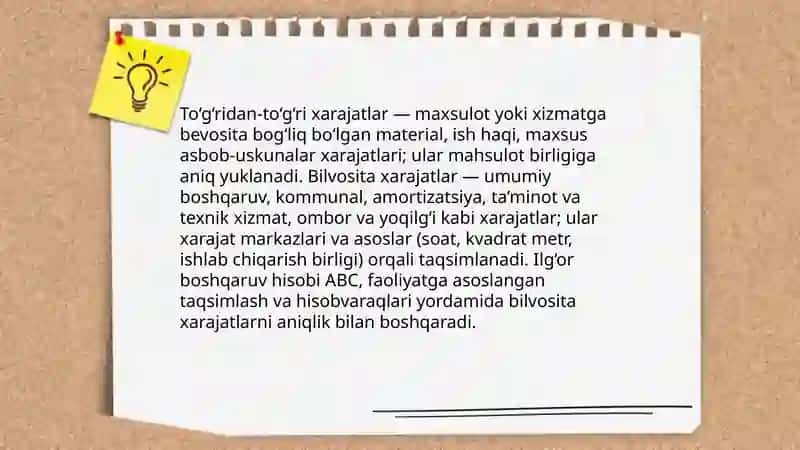 Ilg’or boshqaruv hisobi hayaotlar hisobini yuritish 4