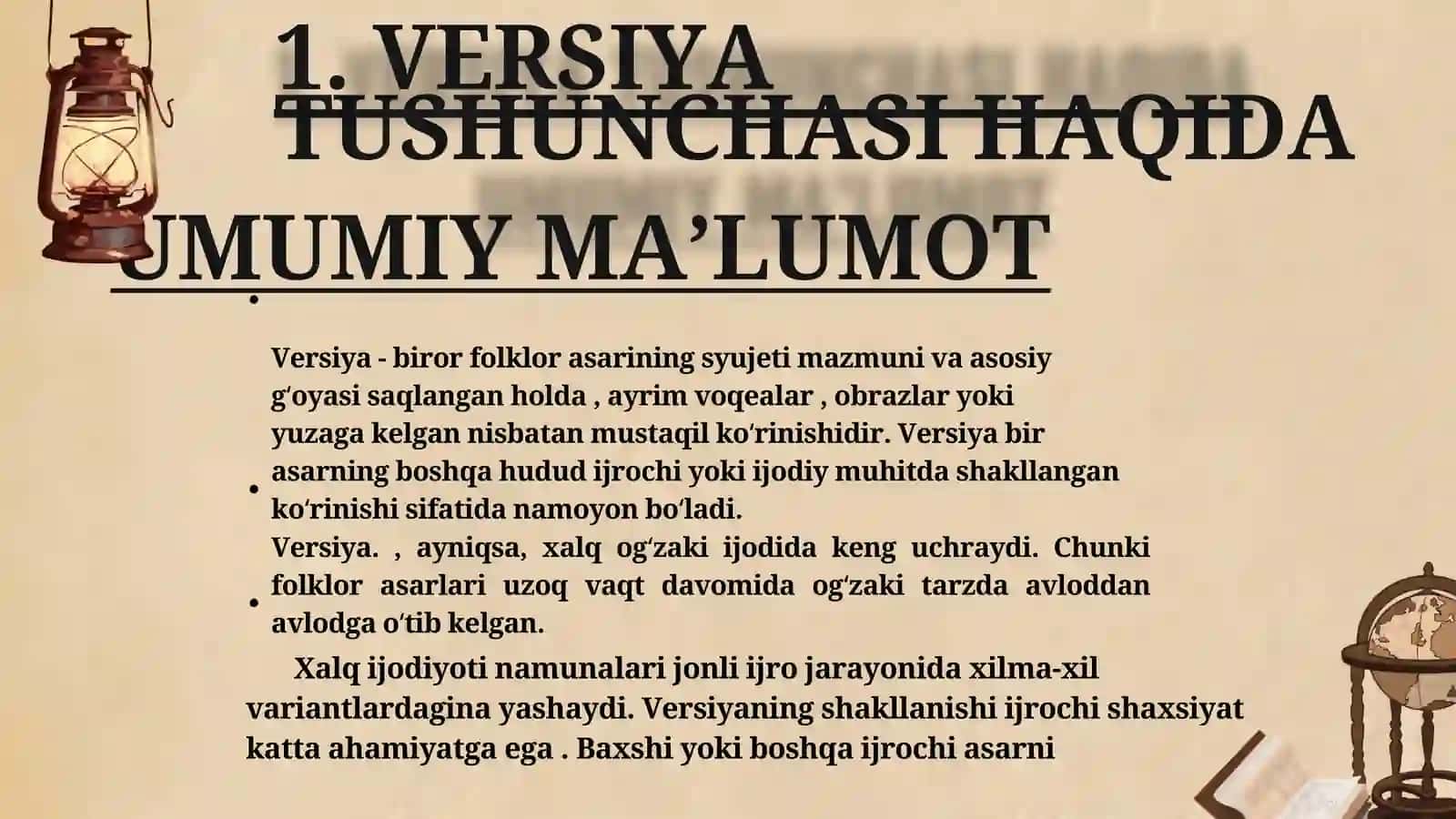 VERSIYA VA VARIATLILIKNING FARQLI JIHATLARI 4