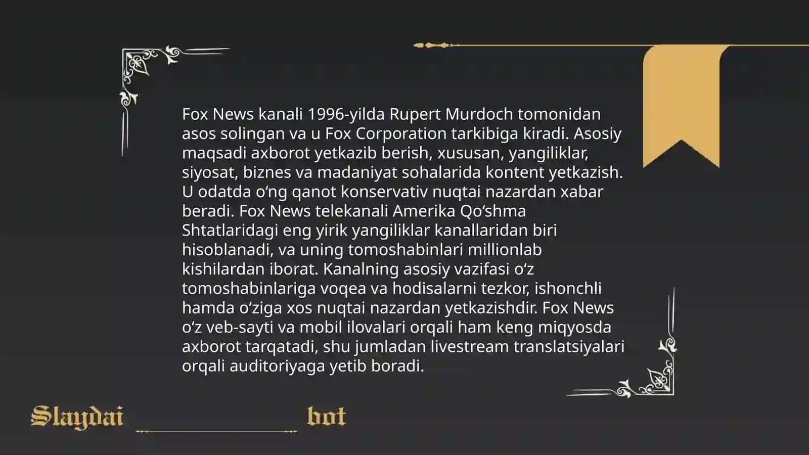 Fox News kanali faoliyati, jurnalistlari va o’ziga xos hususiyatlari 4