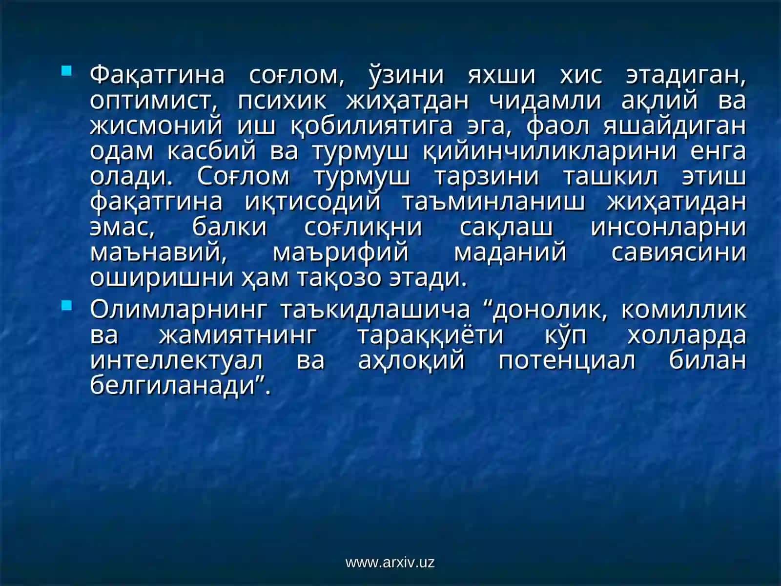 Инсон саломатлиги ва зарарли одатлар 4