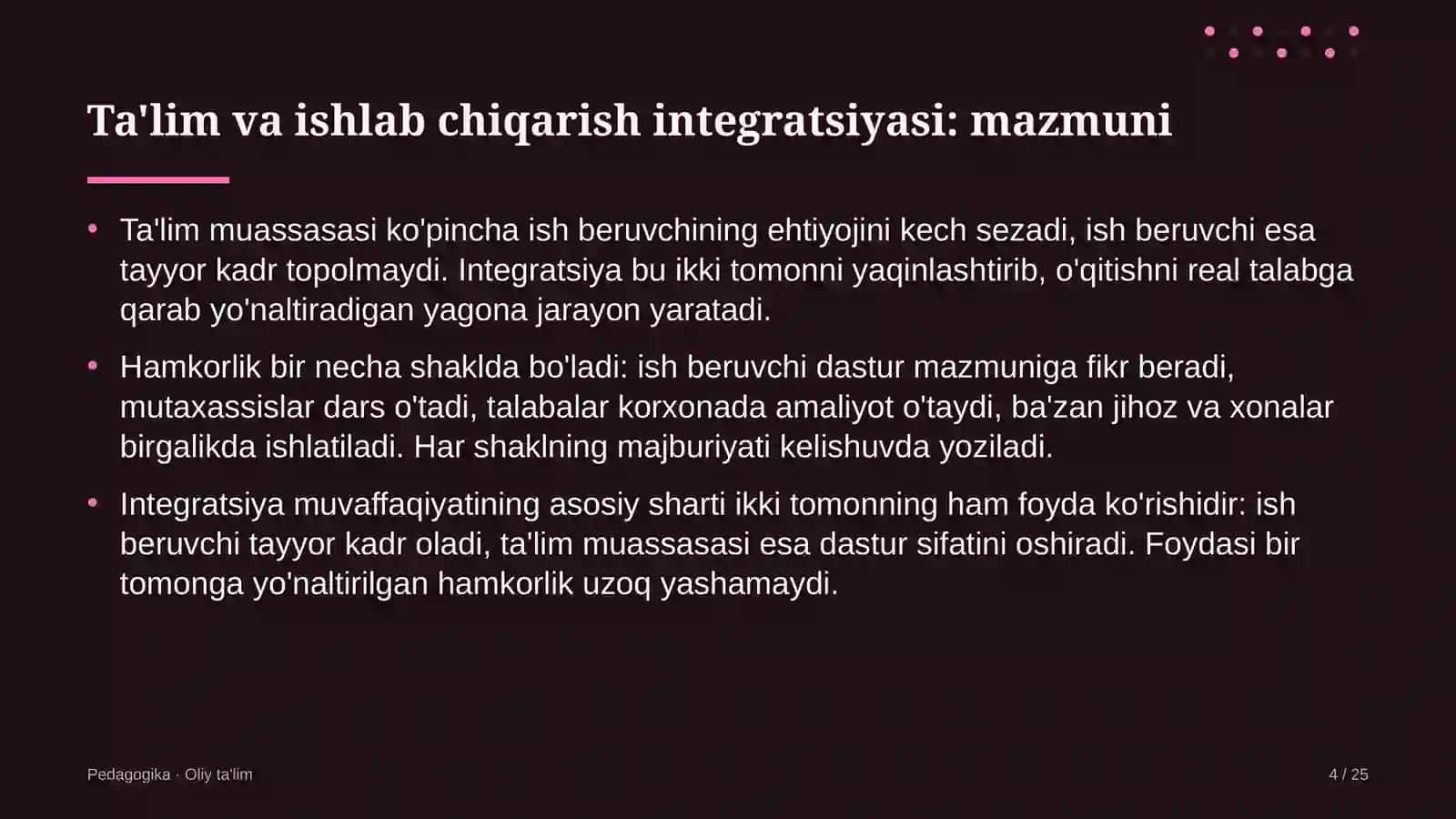 ta'mirlash pardozlash ishlarida ta'lim va ishlab chiqarish integratsiyasi 8828 4