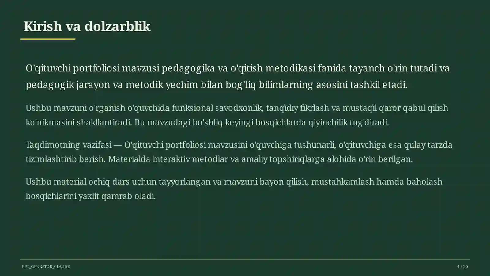 O'qituvchi portfoliosi 4