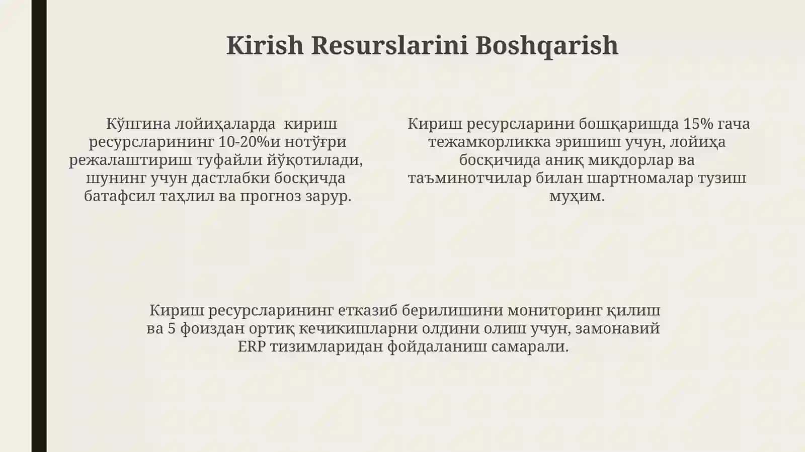 Buyumkonstruksiyasinitexnologikliginiishlash.Ichki,tashqivakirishnazorati 4