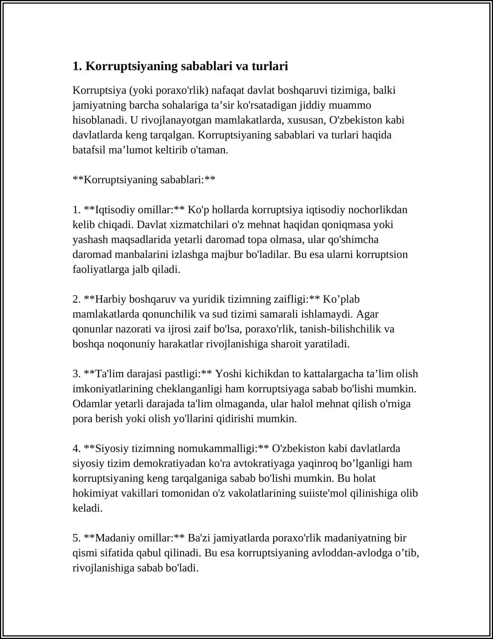 “KORRUPSIYANING MOHIYATI VA UNING OQIBATLARI” VIKTORINASI 4