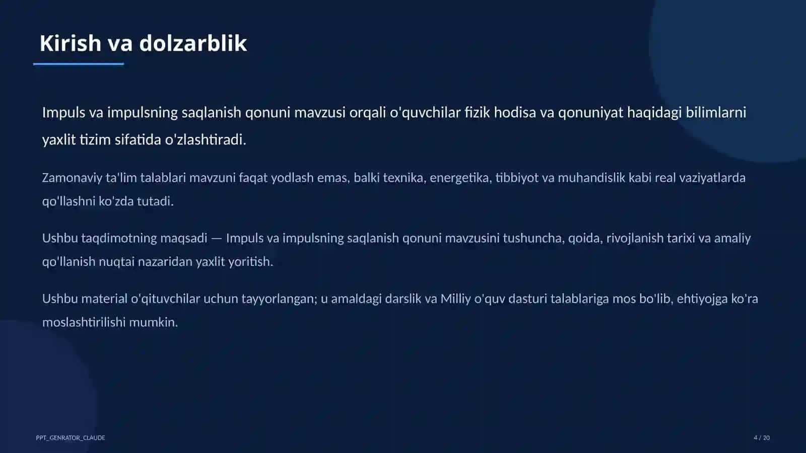 Impuls va impulsning saqlanish qonuni (9-sinf) 4