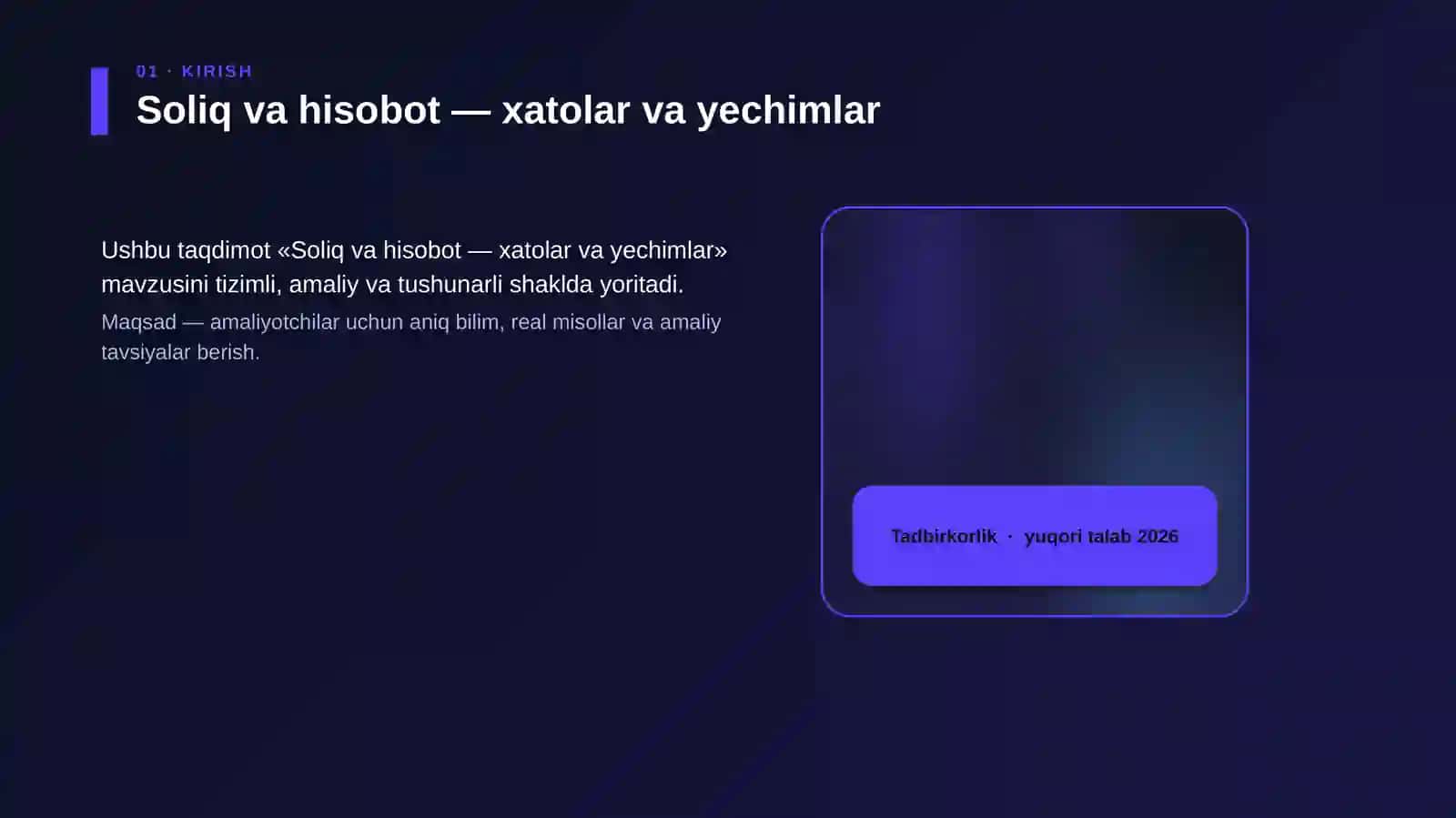Soliq va hisobot – xatolar va yechimlar 4