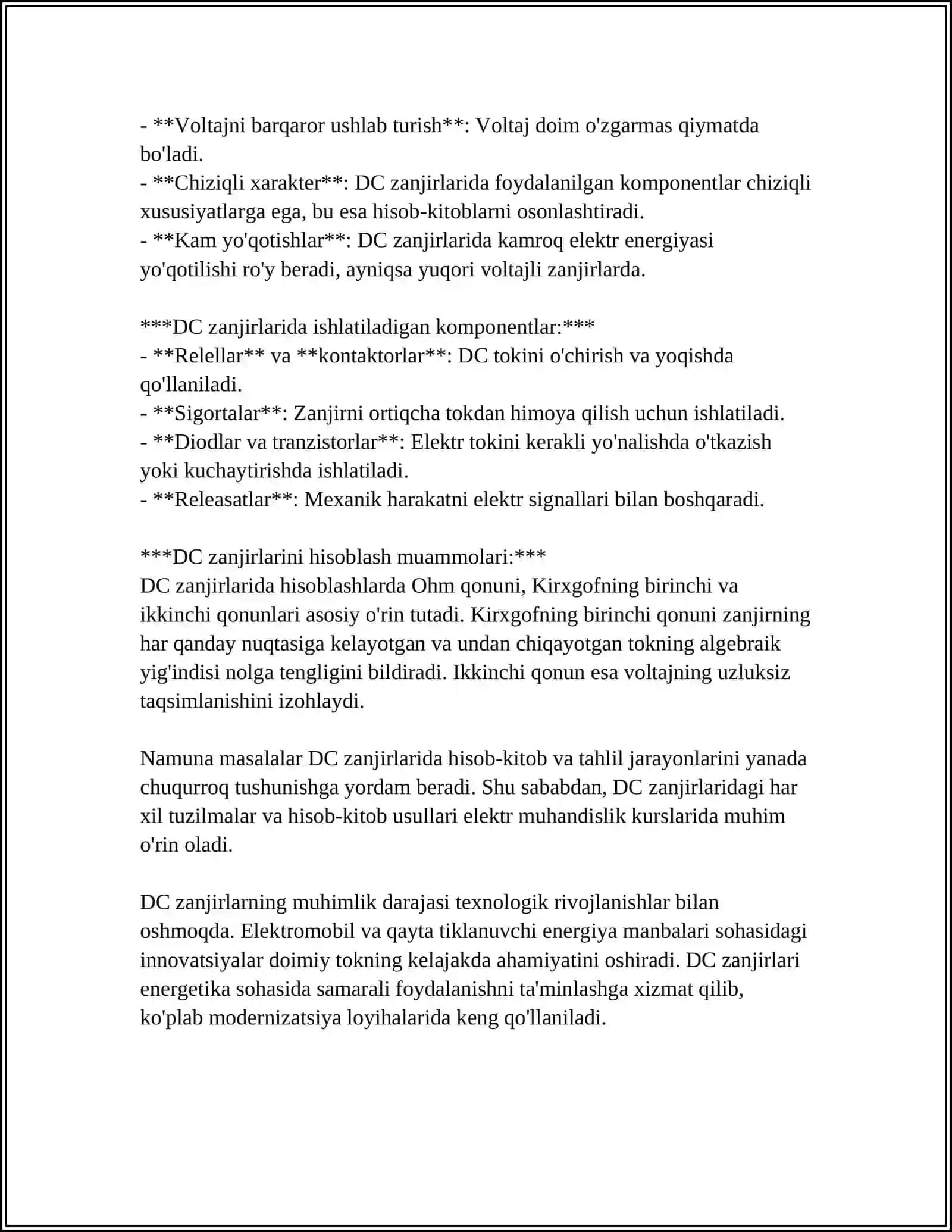 ELEKTR ZANJIRINING ISH REJIMLARI 4