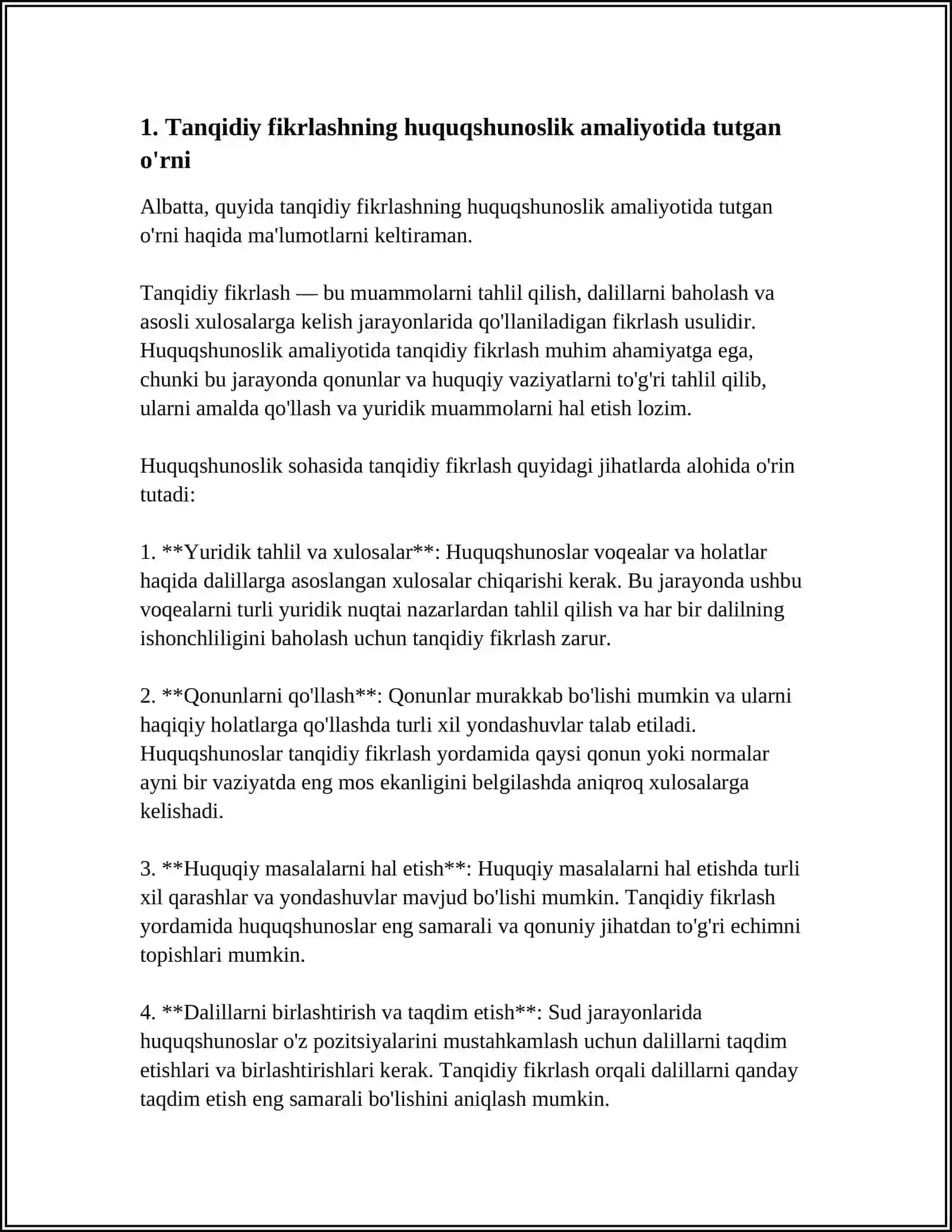 HUQUQSHUNOS FAOLIYATIDA TANQIFIY FIKRLASHNING AHAMIYATI 4