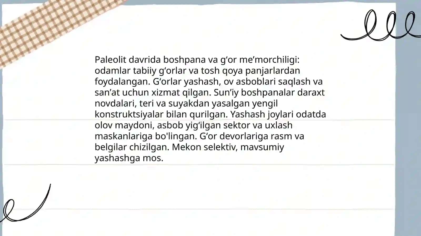 Tosh davrida meʼmorchilikning paydo boʻlishi 4