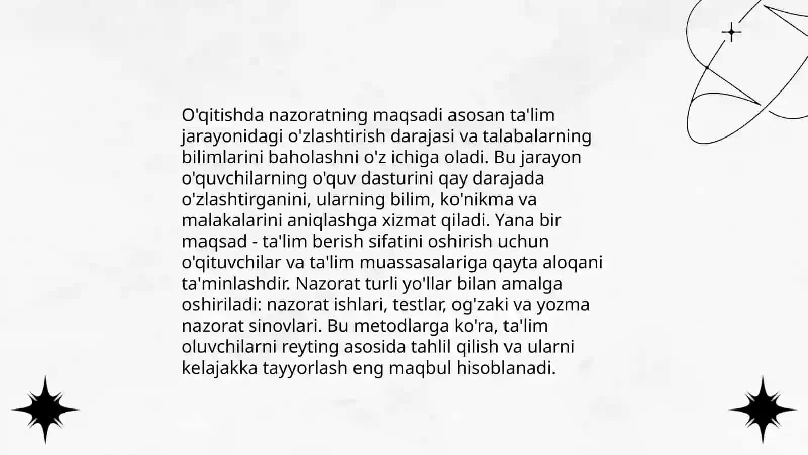 Nazorat Turlari va Metodlari 4