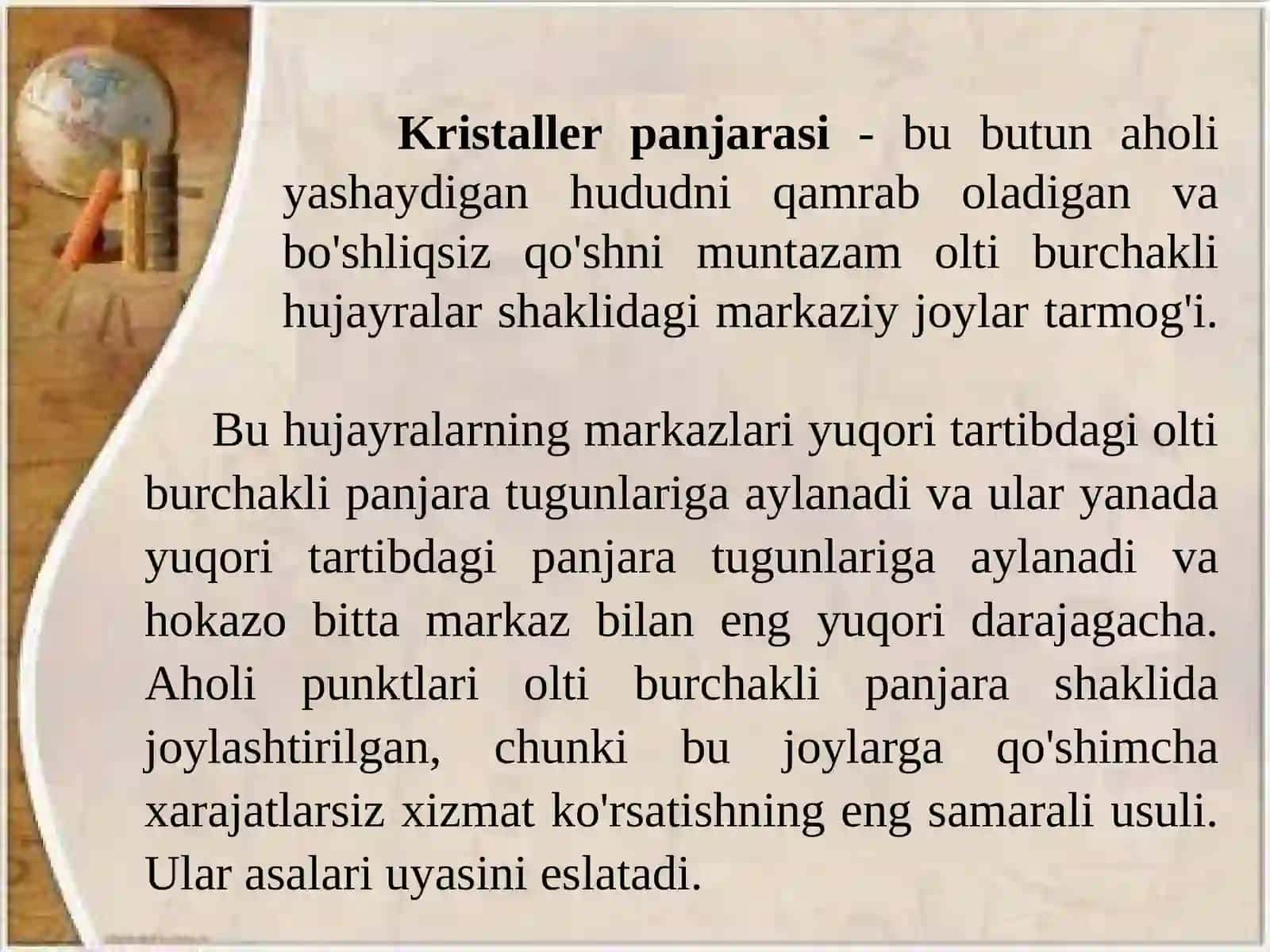 Kristaller va transport geografiyasi 4