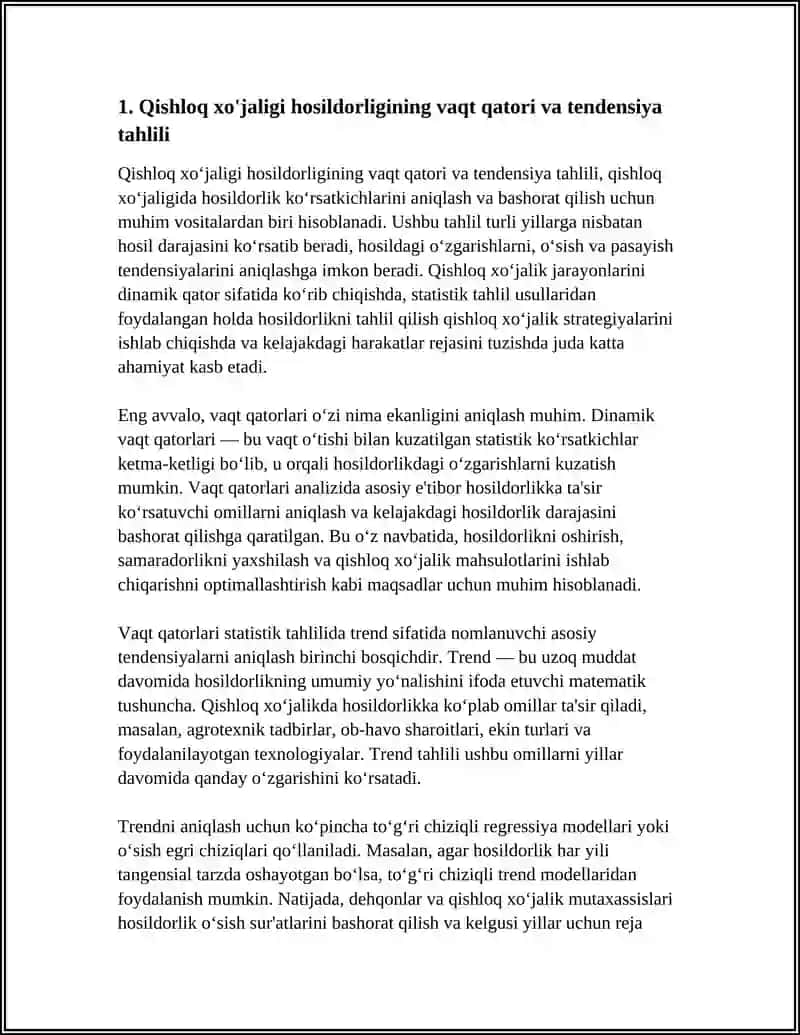 QISHLOQ XÕJALIGI JARAYONLARINI DINAMIK QATOR SIFATIDA STATISTIK TAHLIL QILISH 4