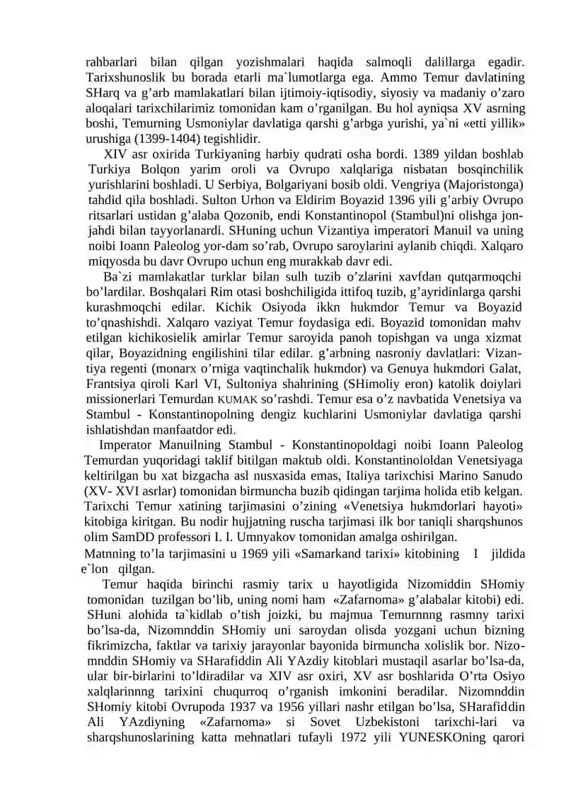TEMURIYLAR DAVRI TARIXINING FANDA O'RGANILISHI 4