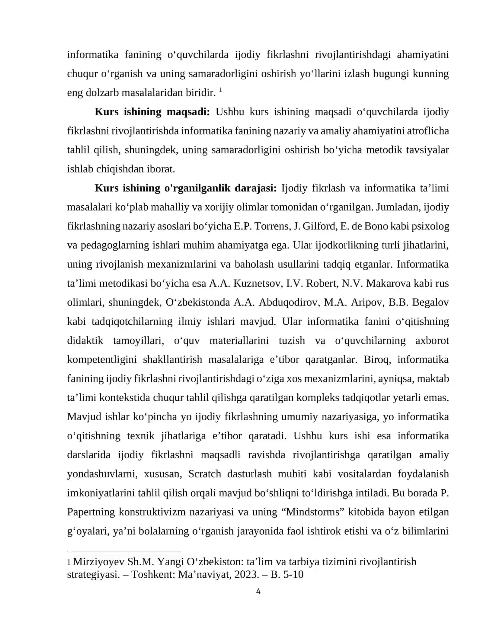 O‘quvchilarda ijodiy fikrlashni rivojlantirishda informatikaning ahamiyati 4