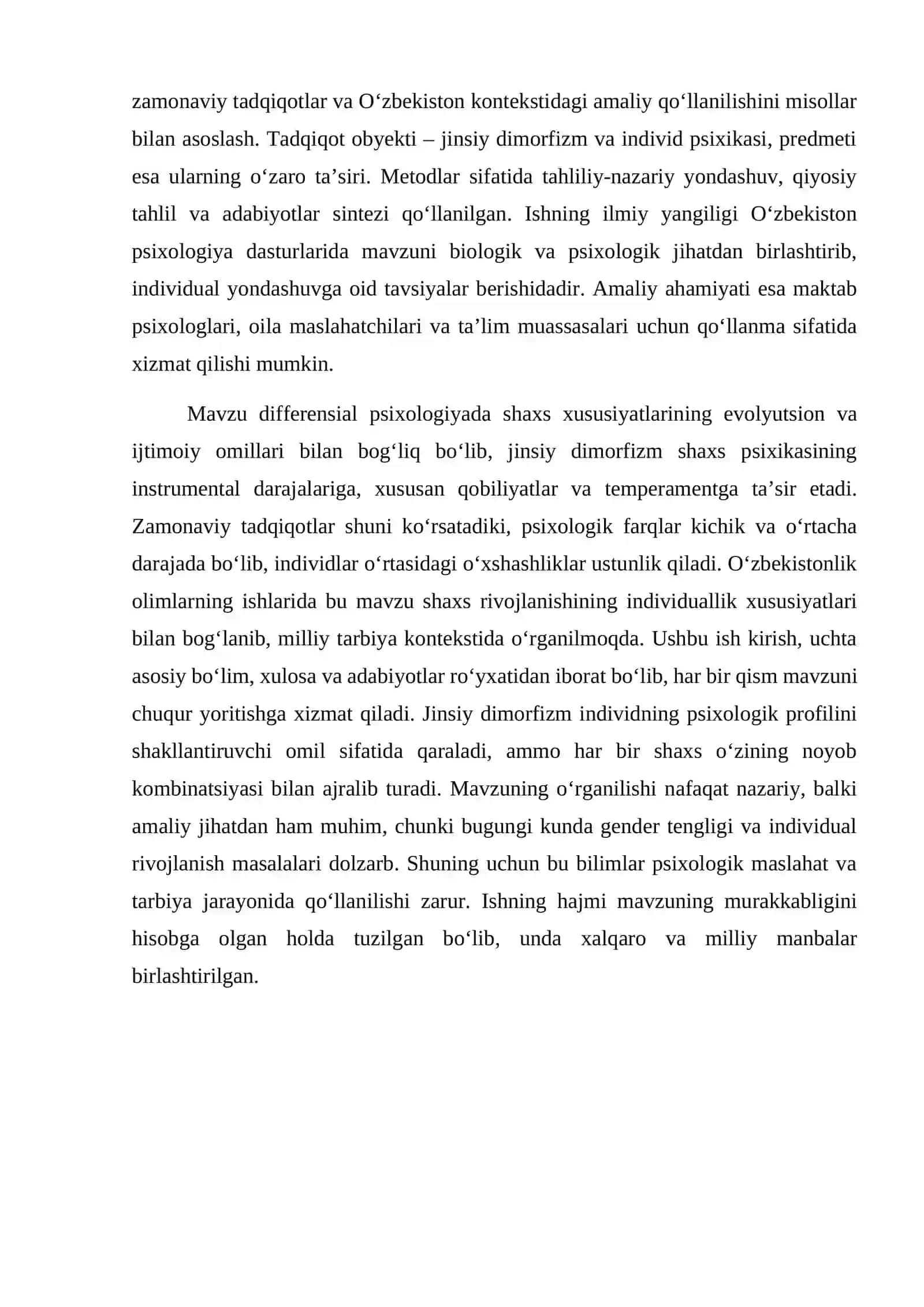 Jinsiy dimorfizmning biologik asoslari va psixologiyaga ta’siri 4