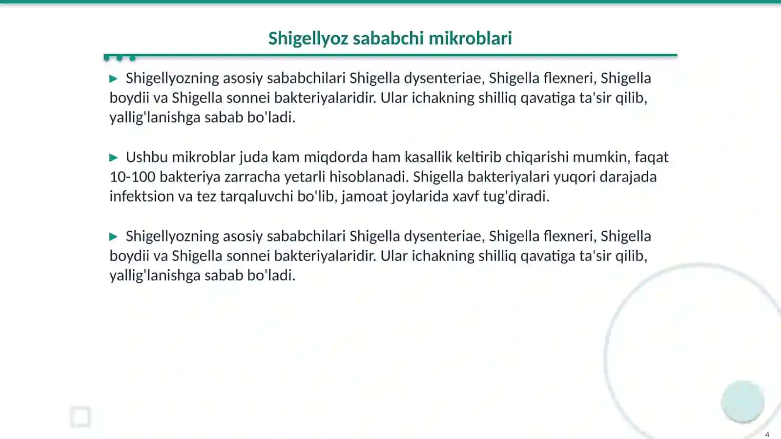 Shigellyozlar epidemialogiyasi va profilaktikasi 4