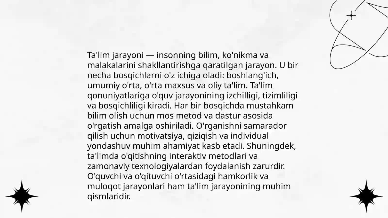 Taʼlim qonuniyatlari.Taʼlim mazmuni.Taʼlim metodlari va vositalari 4