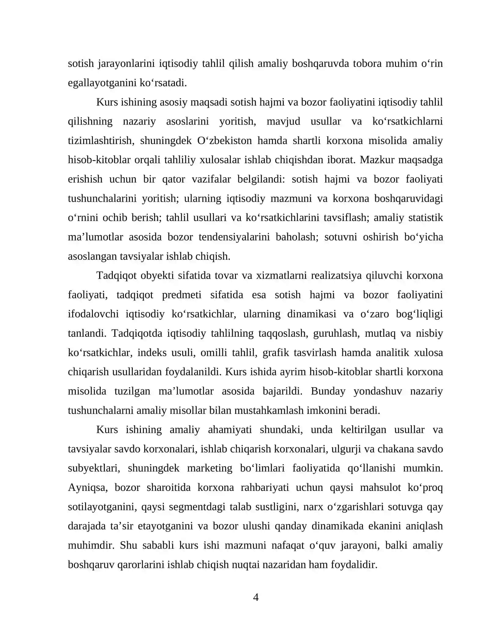 Sotish hajmi va bozor faoliyatini iqtisodiy tahlil qilish 4
