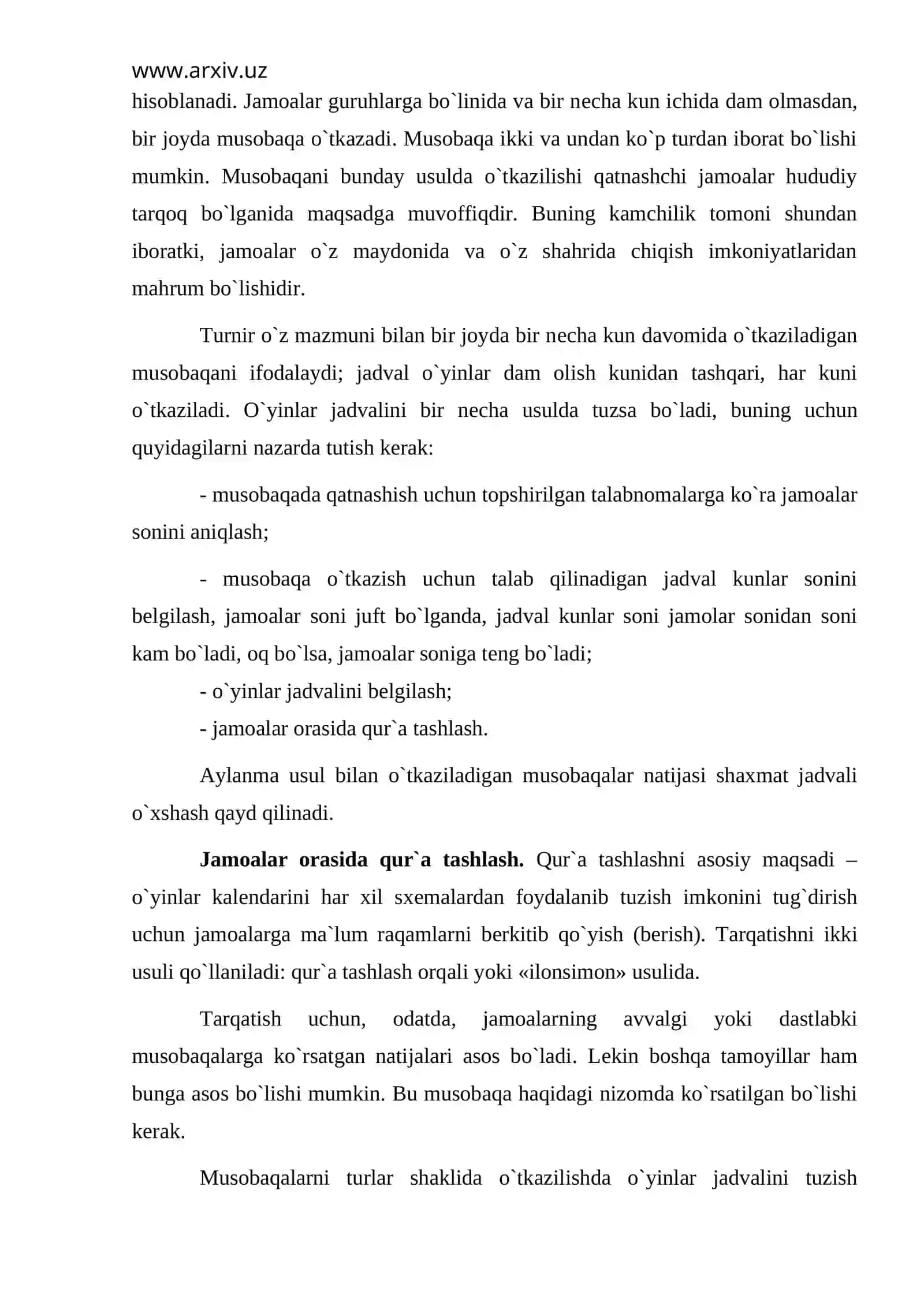 Musobaqalar turlari va ularning nizomlari 4