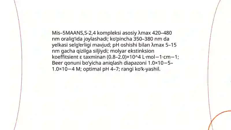 5MAANS,S-2,4 ishtirokida fotometrik aniqlash 4