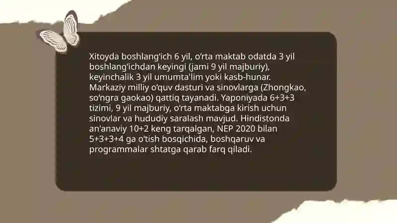Osiyo davlatlari ta’lim tizimining öziga xos va farqli jihtlari 4