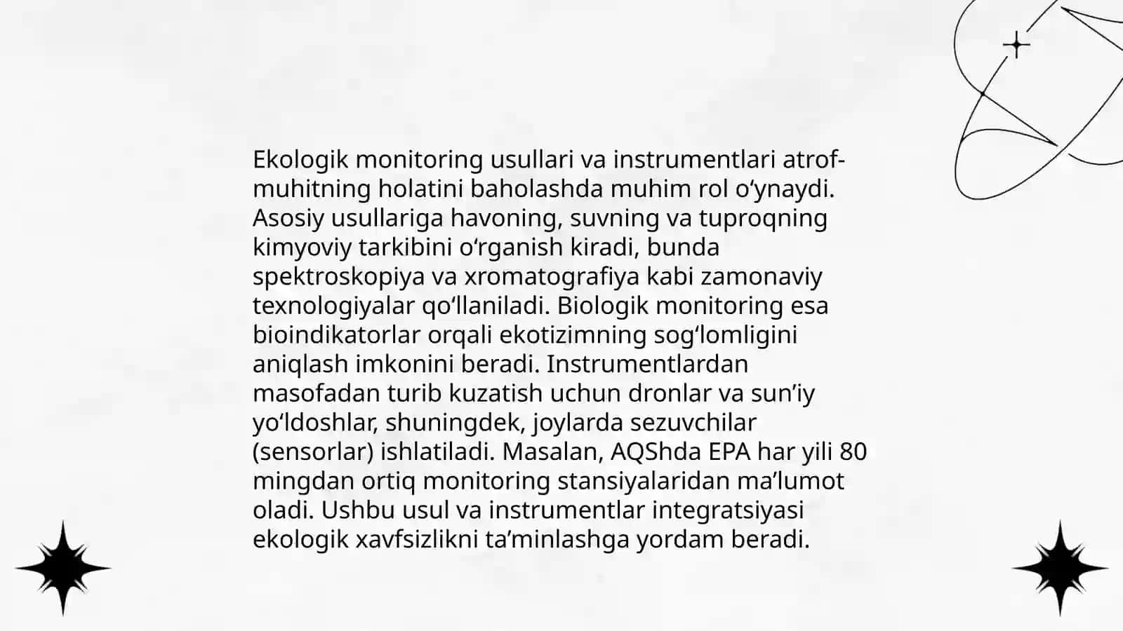 Geoekologik tadqiqotlarda ekologing monitoringning o'rni va ahamiyati 4