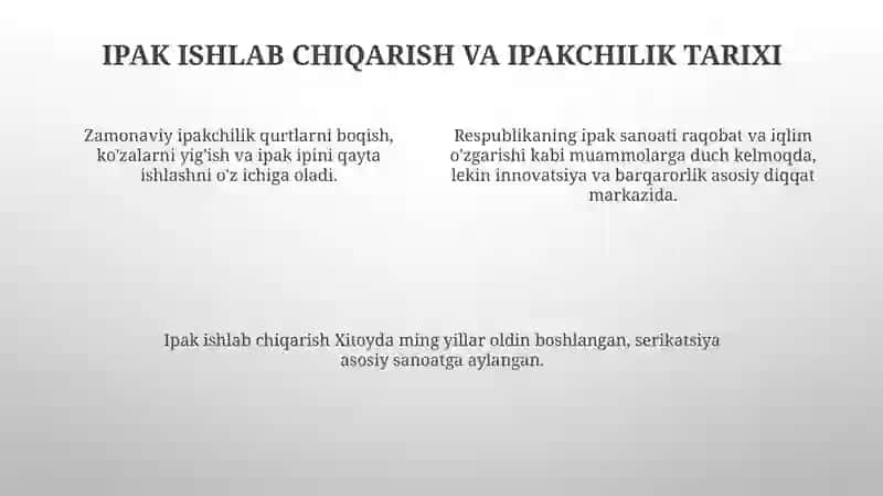 Ipakchilik holati: Qiyinchiliklar va imkoniyatlar 4