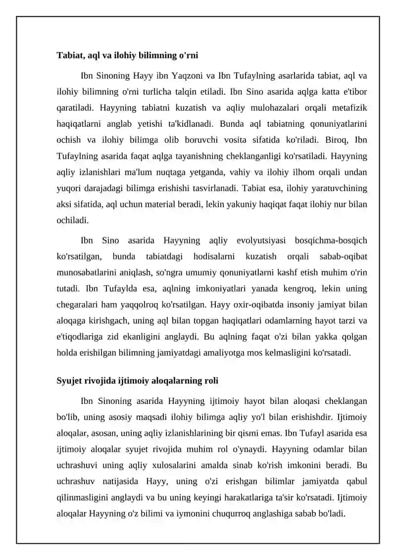"Hayy ibn Yaqzon" risolasini qiyosiy tahlil etish 4