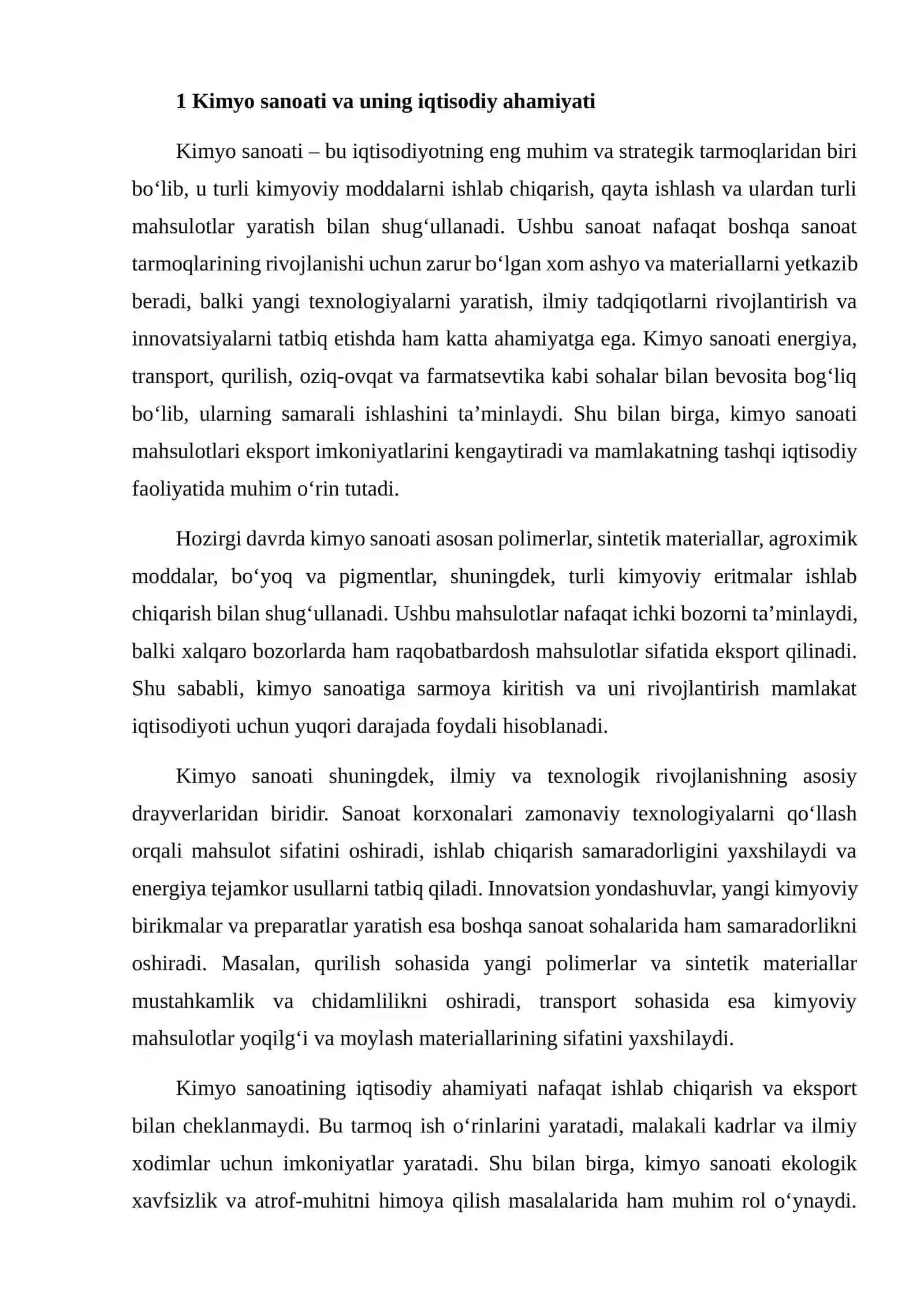 Kimyo va farmatsevtika sanoatining iqtisodiy rivojlanish omillari 4