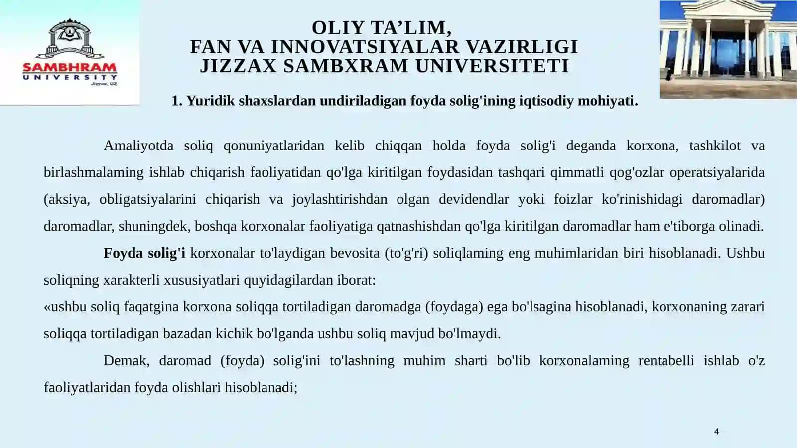 Foydasolig‘i va Aylanmadanolinadigan soliq 4