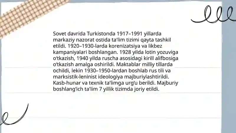 Turkiston o'lkasida ta'lim siyosati 4