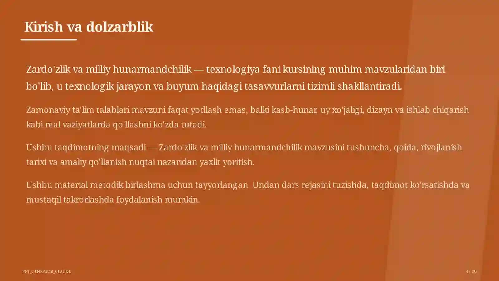 Zardo'zlik va milliy hunarmandchilik (8-sinf) 4