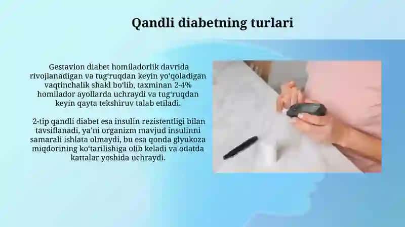 Qandli diabet simptomatologiyasi, diagnostik kriteriyalar 4
