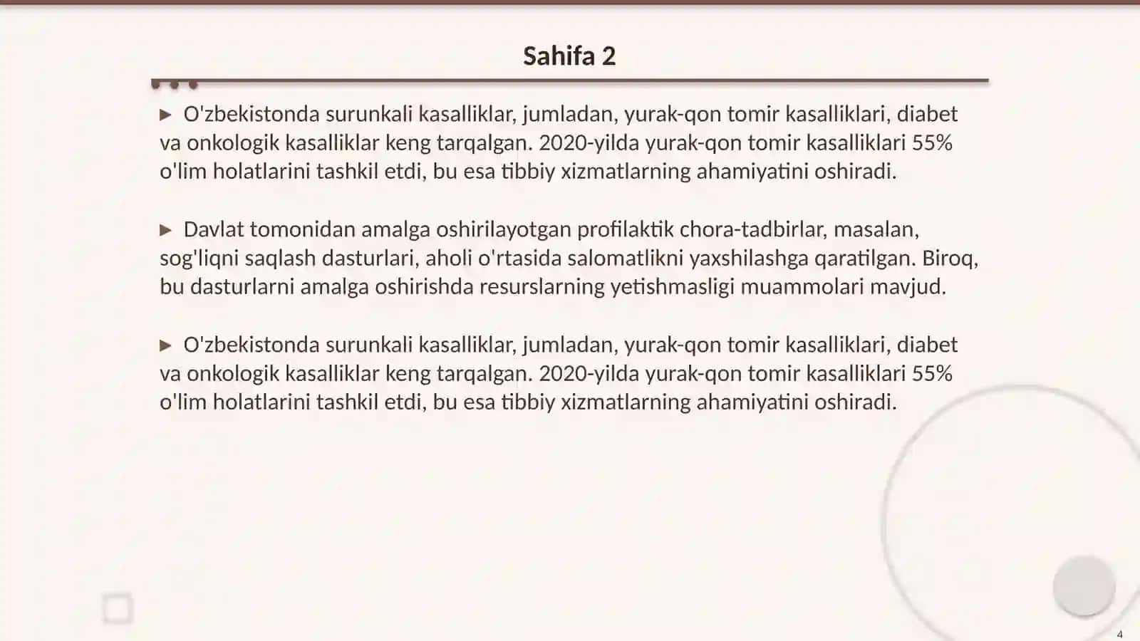 Salomatlik muammolari va tibbiy ijtimoiy xizmatlar 4