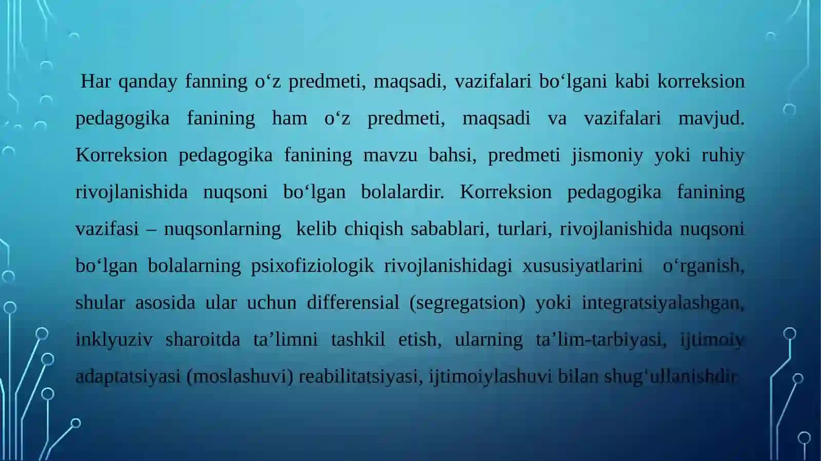 MАVZU: MAXSUS PEDAGOGIKANING MAQSAD VA VAZIFALARI 4
