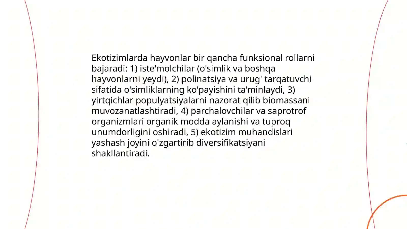 Hayvonot olamining xilma-xilligi va ularning tabiatda tutgan oʻrni 4