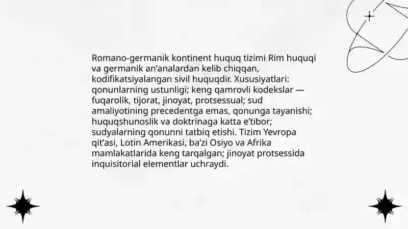 HOZIRGI ZAMON HUQUQIY TIZIMLARNI TASNIFLASH 4