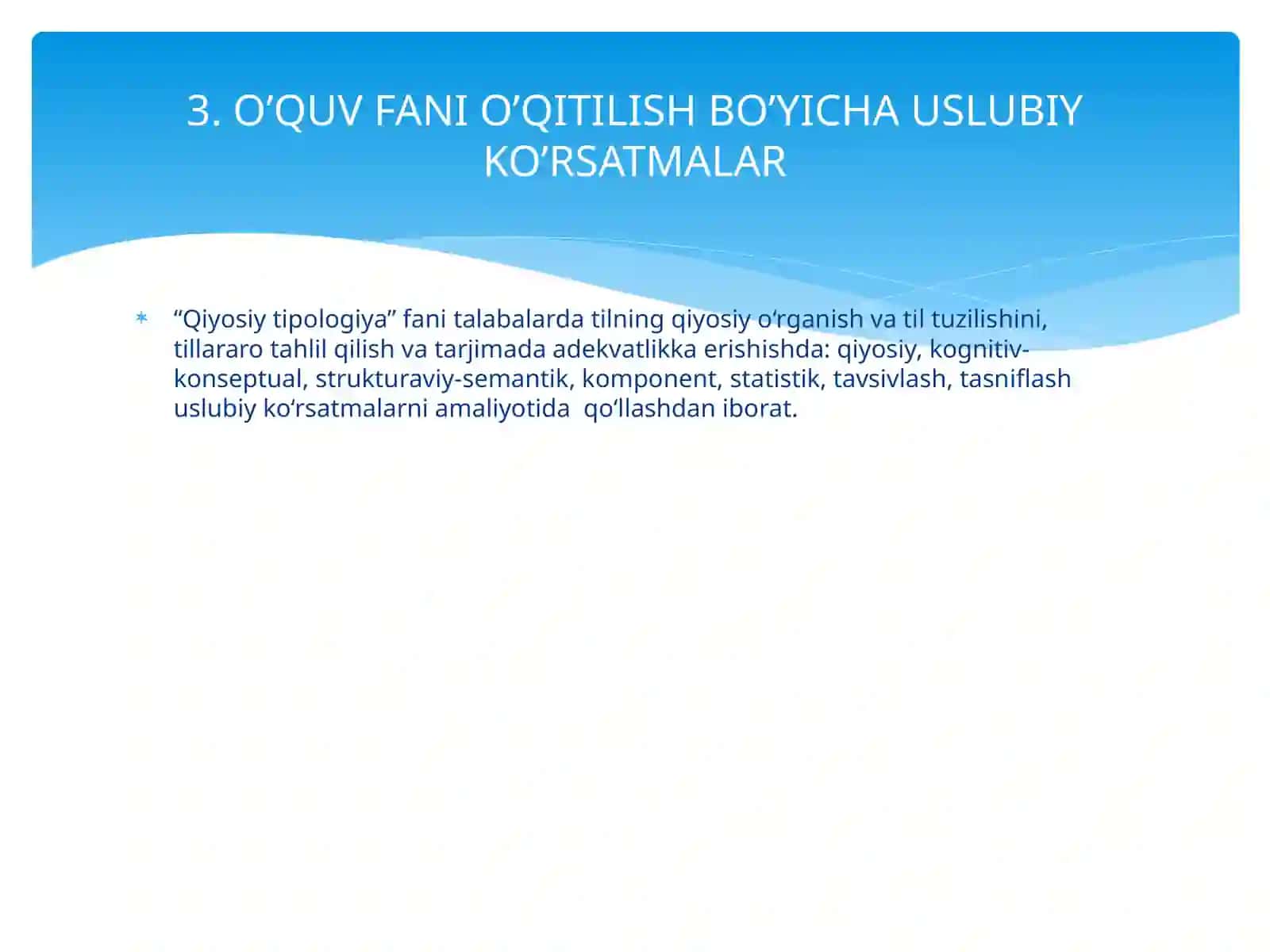 Qiyosiy tipologiya asoslari (2-variant) 4