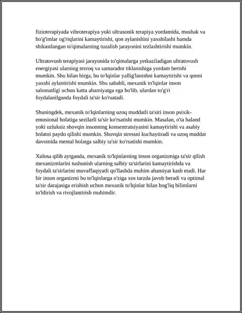MEXANIK TO'LQINLARNING INSON ORGANIZMIGA TA'SIRI 4