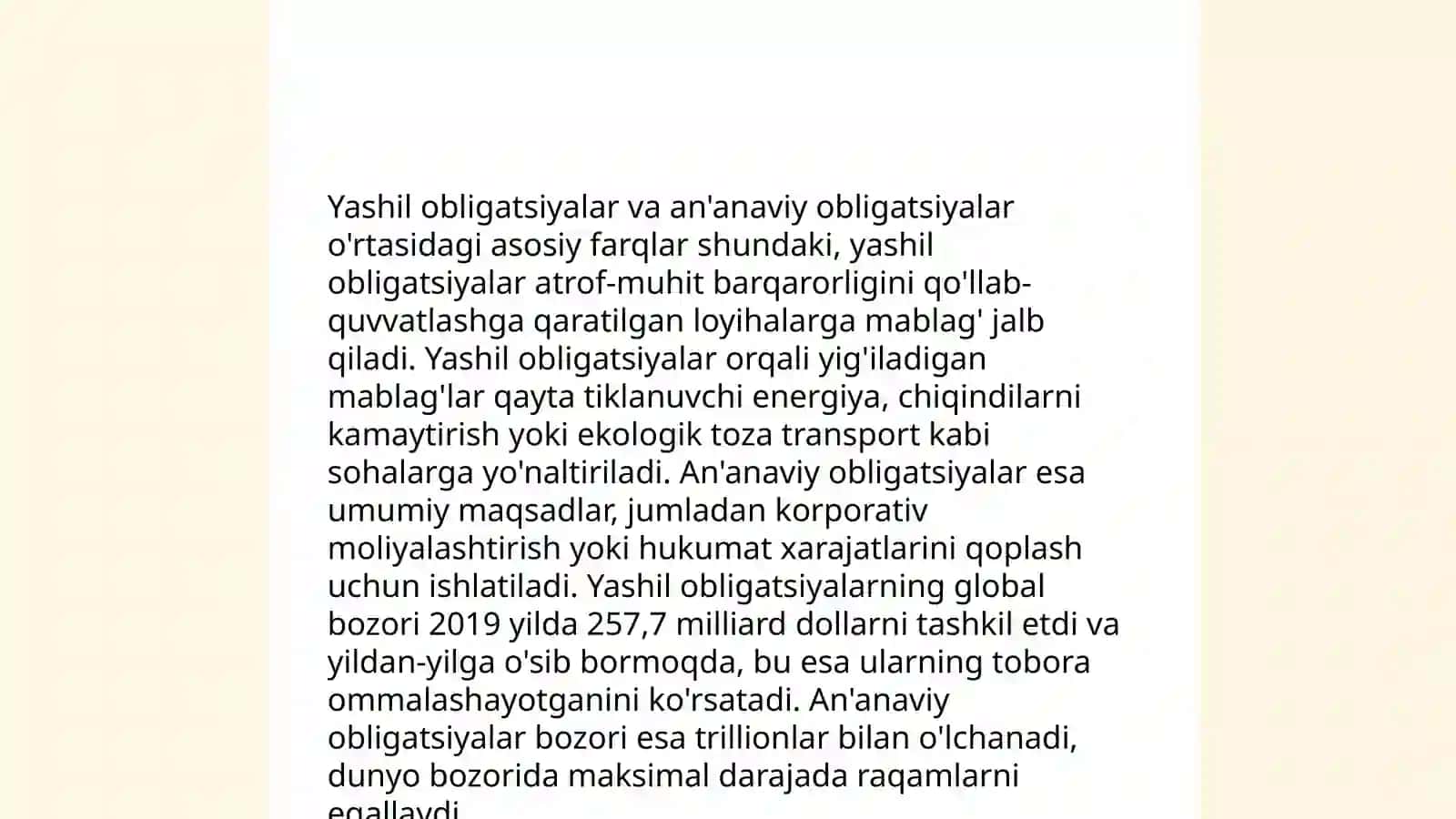 Yashil obligatsiyalarni investisiya saloxiyatini taxlil qilush 4