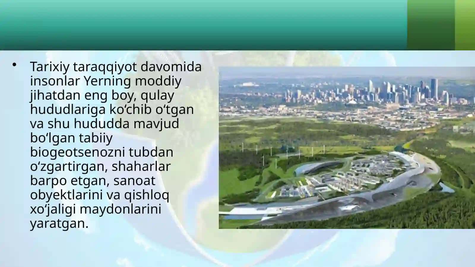 11-sinf BBiologiya Inson biosfera omili sifatida. Inson faoliyatining biosferaga ta'siri dars ishlanma 4